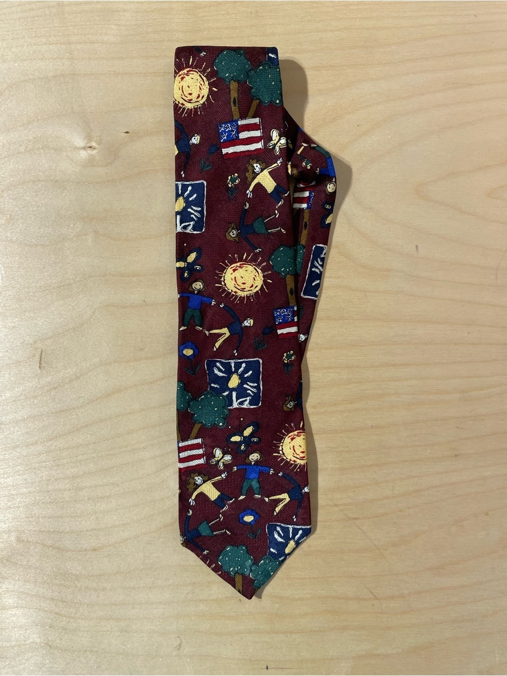 Bob Timberlake Men's Burgundy Novelty Print Tie  (RY)